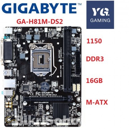 Gigabyte Genuine GA-H81M-DS2 Desktop Motherboard